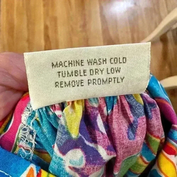 Vintage 90s CAROLINE CLASSICS GIRLS Dress SIZE 14 Bright Beach Floral Adult XS - Picture 8 of 9